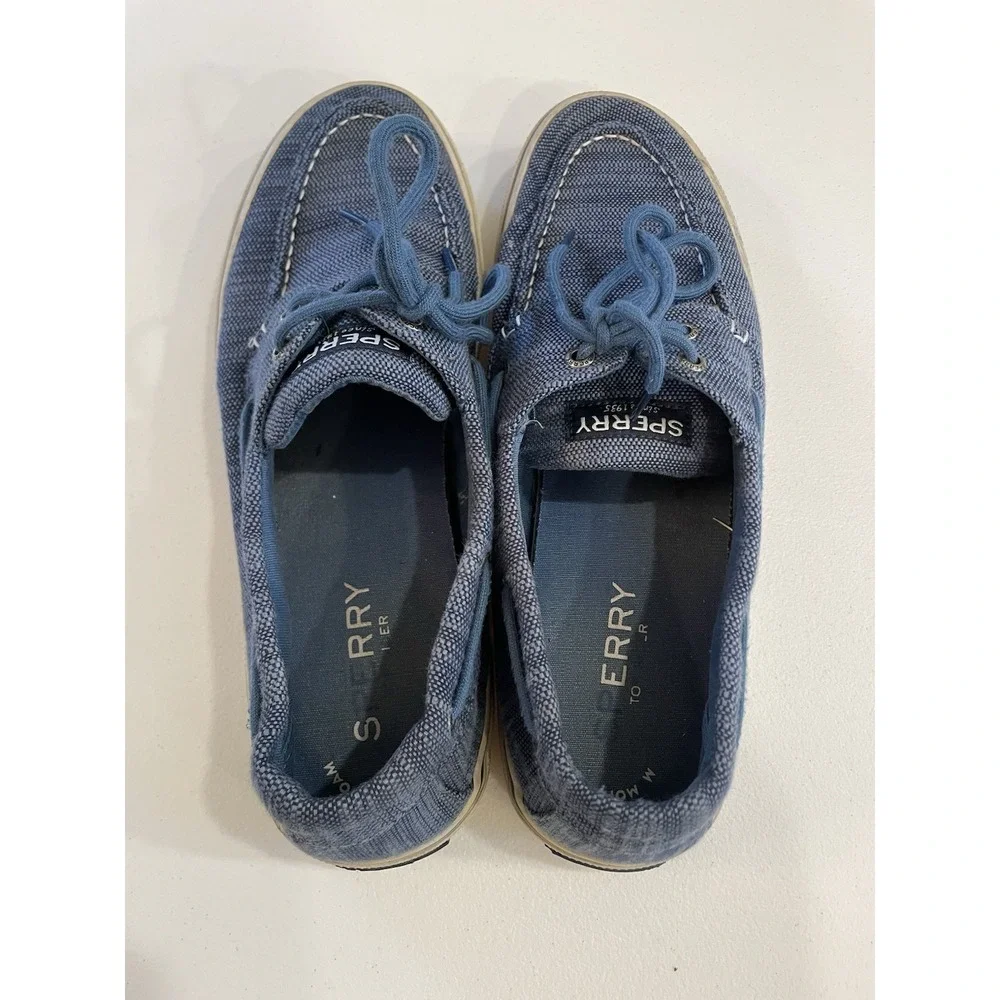 Sperry Canvas Sneakers‎ Shoes Men's 10.5 Casual Preppy Lace up Blue Loafers Boat